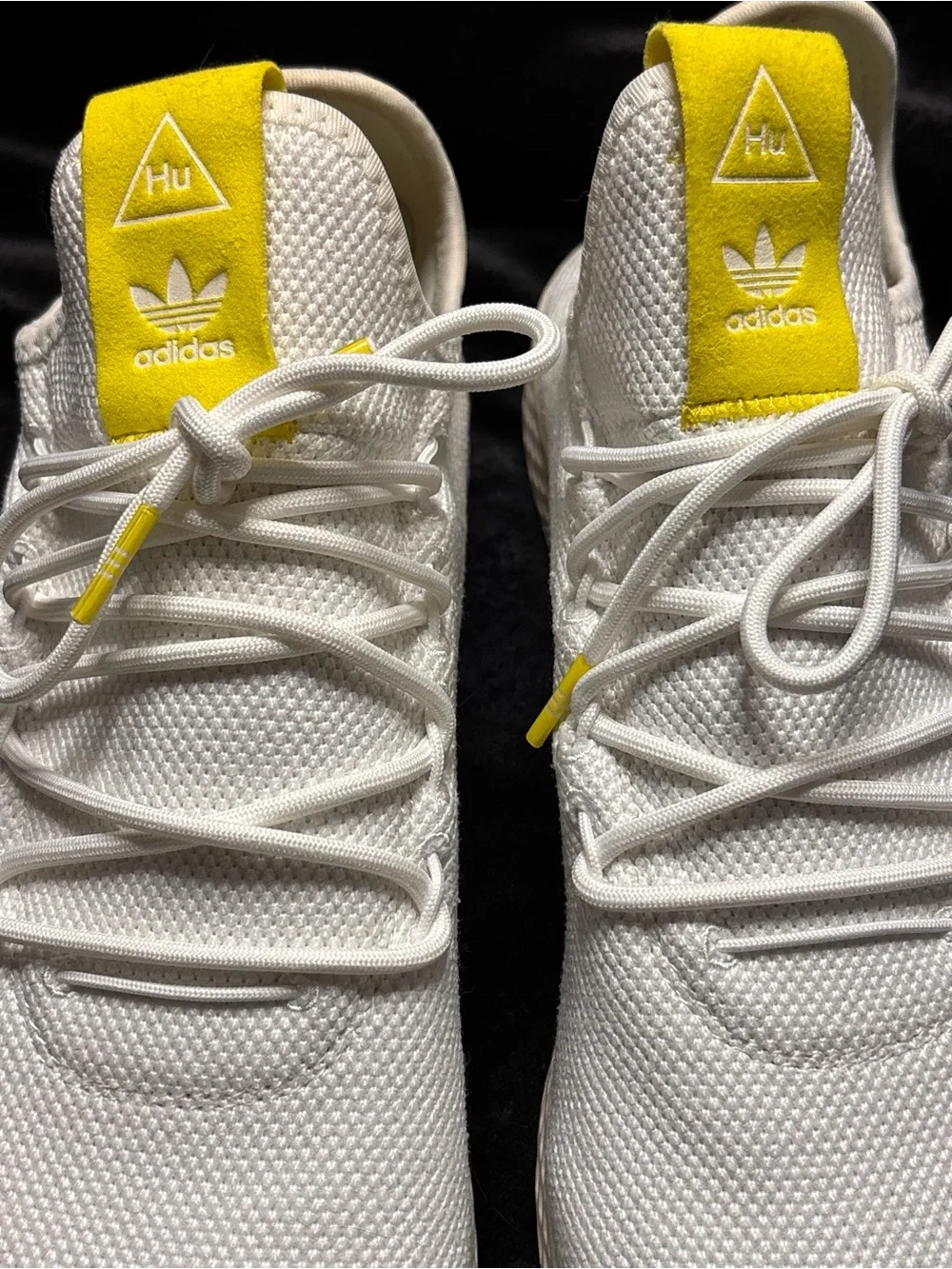 Adidas Pharrell Williams Tennis HU White Tactile Yellow DA9616 Men Size 13 US⁠